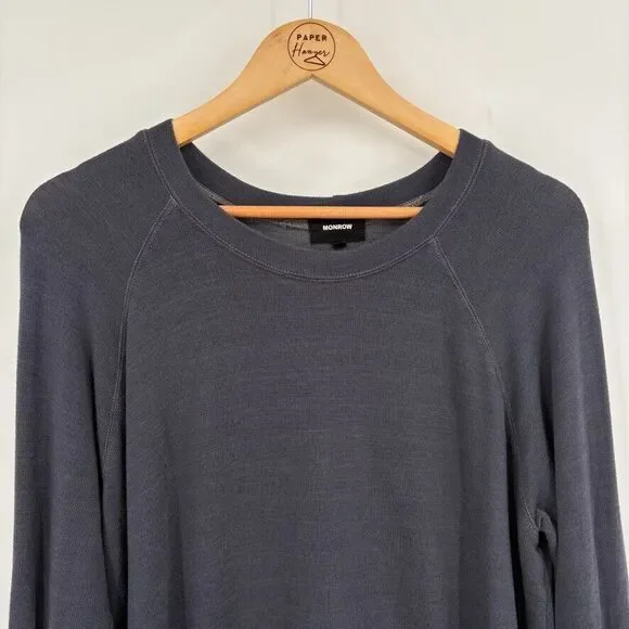 Anthropologie Monrow Smocked Raglan Sweatshirt, Medium, Loungewear Comfort USA - Picture 5 of 11